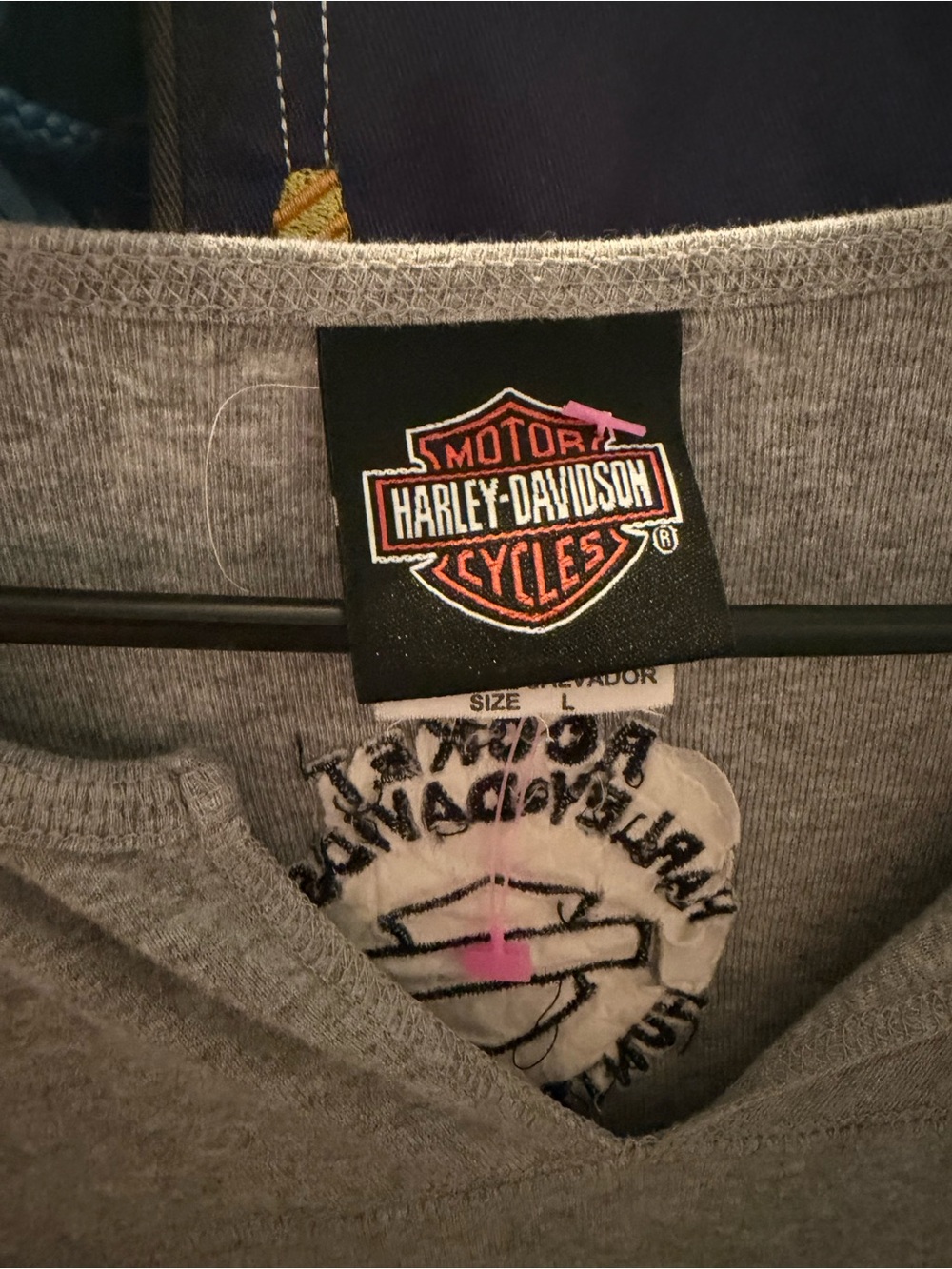 Harley-Davidson Gray Tee with Orange and Black Logo - Picture 3 of 4